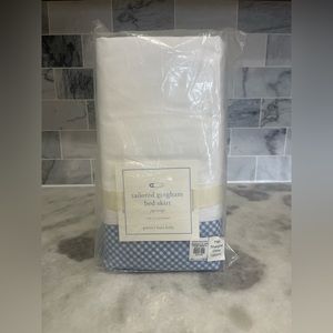 Pottery Barn Kids Baby Blue Tailored Gingham Cotton Crib Bed Skirt